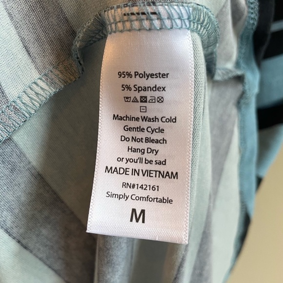 LuLaRoe Irma blue with black stripes. NWOT - Picture 2 of 2